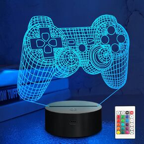 Lampeez 3D Gamepad Lamp Game Console Night Light 3D Illusion lamp for Kids, 16 Colors Changing with Remote, Gaming Room Gamer Gift, Kids Bedroom Decor as Xmas Holiday Birthday Gifts for Boys Girls in Kuwait