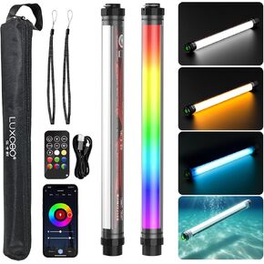 RGB LED Photography Light 10400mAh Battery Powered Tube Light Waterproof IP68 Full Color RGB Portable Lighting Wand Stick for Video Recording Studio, 12 Lighting Modes, 3000K 6000K CRI95+ in Kuwait