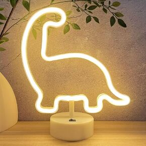 HOHOSIGN Dinosaur Neon Sign Dino Light Warm White, Dinosaur Neon Light Dino Room Decor for Boys Room Kids Girls Toddlers Bedroom Nursery Classroom, Birthday Christmas Table Desk Stand Night LED Sign in Kuwait