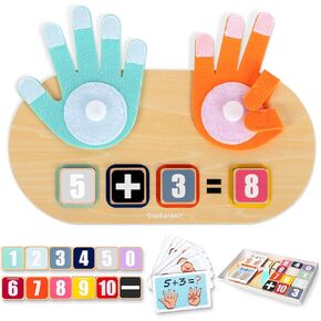 TOP BRIGHT Number Counting Blocks Math Toy, Montessori Toy for Toddlers 3-5 | with storage box, Hands-on math manipulatives, Wooden addition & subtraction, Homeschool learning, Preschool educational gift in Kuwait