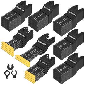 110 PCS Multitool Blades Oscillating Tool Blade, Universal Titanium Oscillating Saw Blades for Metal Nails, Wood and Plastic, Multi Tool Blades Kits Fit Dewalt Milwaukee Ryobi Rockwell Fein in Saudi Arabia