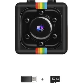 No WiFi Security Camera, 1080P Mini Spy Camera, Small Wireless Camera | Mini Security Camera with 32GB TF Card, 360° Rotation Bracket, Mult-Installation, for Travel/ Camping/Indoor/ Outdoor, Black in Saudi Arabia