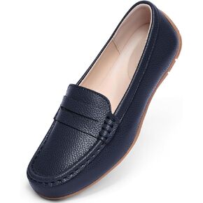 Women's Leather Penny Loafers Comfortable Slip On Casual Shoes Business Dress Shoes Lightweight Walking Flats Driving Mocs Boat Shoes for Women in Kuwait