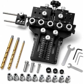 Bisenkud 5-Hole Alloy Steel Dowel Jig for Cabinet and Furniture Alignment | Repeatable Drilling, Fewer Repositioning Steps, for Long Boards, Face Frames and Tabletop Glue-Ups in Saudi Arabia