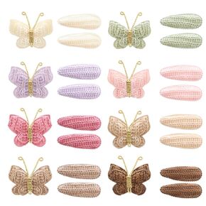 24Pcs Butterfly Hair Clips Knitted Toddler Hair Non Slip Accessories for Boys Girls Cute Baby Infant Kids Barettes in Kuwait