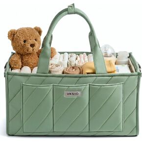 Pink Diaper Caddy Organizer – Portable Storage Basket with Shoulder Strap & Stroller Hooks, Splashproof Quilted Nursery & Car Tote for Baby Girl Shower Gift, Baby Registry, Blush Pink in Kuwait
