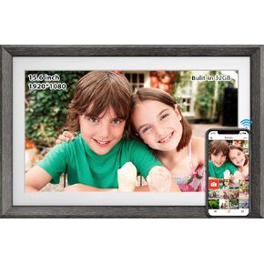 Frameo 10.1 Inch WiFi Digital Picture Frame，1280 * 800IPS HD Cloud Smart Digital Photo Frame,32GB Storage, Wall Mountable, Auto-Rotate,Easy to Share Photos or Videos via FRAMEO APP （Wood Frame） in Saudi Arabia