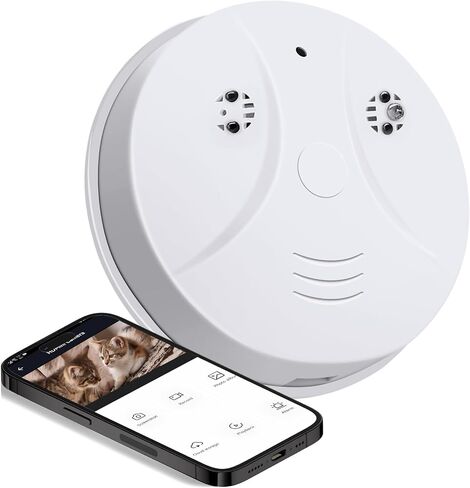 WiFi Security Camera, Hidden Spy Camera Smoke Detector, Mini Nanny Cam | 1080P Mini Camera, Night Vision, Remote Viewing, Motion Detecion, Baby Pet Elderly Indoor Surveillance in Kuwait