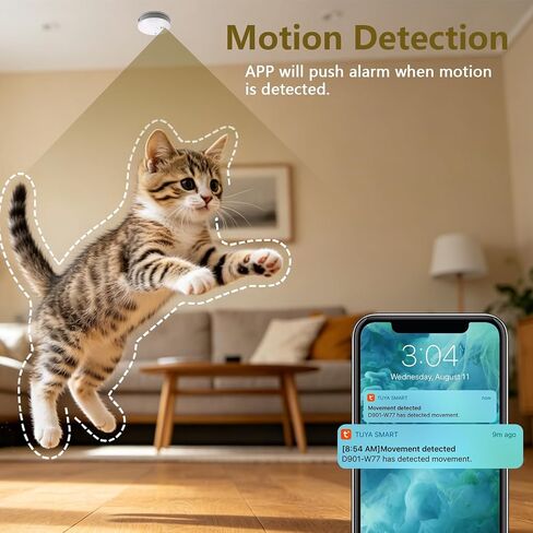 WiFi Security Camera, Hidden Spy Camera Smoke Detector, Mini Nanny Cam | 1080P Mini Camera, Night Vision, Remote Viewing, Motion Detecion, Baby Pet Elderly Indoor Surveillance in Kuwait