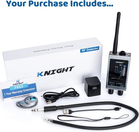 KT-9000 Premium Hidden Devices Detector by Knight Electronics - Hidden Camera Detectors RF Detector & Bug Detector | Hidden Camera Finder for GPS Tracking/Radio Frequency Signal Detection Anti Spy in Kuwait