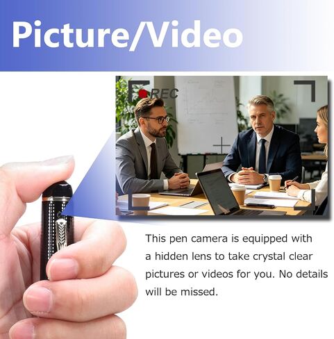 Security Camera, Hidden Spy Camera Pen, 1080P Hidden Camera Nanny Cam | Portable Mini Camera, Baby Pet Elderly Indoor/Outdoor Surveillance, No WiFi Function in Kuwait