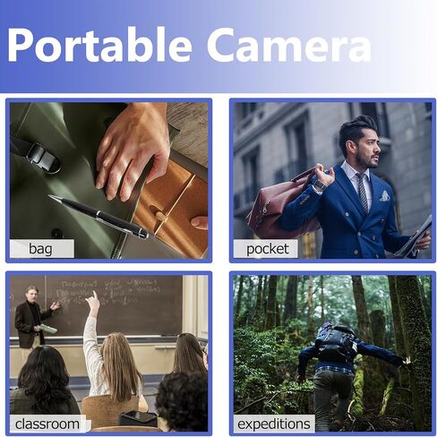 Security Camera, Hidden Spy Camera Pen, 1080P Hidden Camera Nanny Cam | Portable Mini Camera, Baby Pet Elderly Indoor/Outdoor Surveillance, No WiFi Function in Kuwait