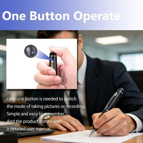 Security Camera, Hidden Spy Camera Pen, 1080P Hidden Camera Nanny Cam | Portable Mini Camera, Baby Pet Elderly Indoor/Outdoor Surveillance, No WiFi Function in Kuwait