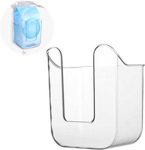 Wipes Dispenser Flushable Wipes Holder for Bathroom Wipe Container Clear Wipe Dispenser Wall-Mounted Tissue Box Wipes Holder for Bathroom Bedroom Kitchen in Kuwait
