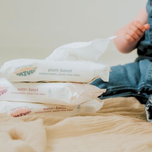 Kinder by Nature Plant Based Baby Wipes - 100% Biodegradable & Compostable, 672 Count (12 Packs of 56) - 99% Plant-Based Ingredients, Plastic-Free Wipes in Kuwait