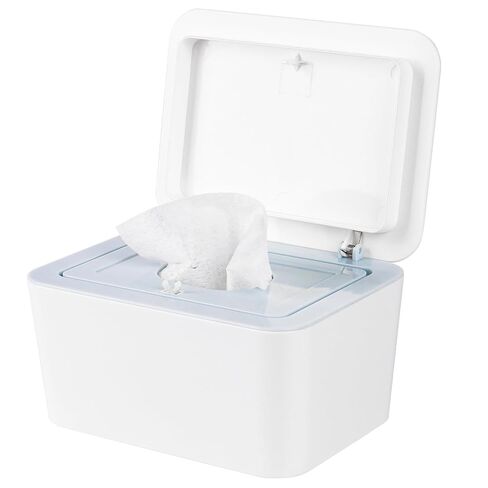 Baby Wipes Dispenser, One-Handed Operation Wipes Container, Grey | Baby Wipes Holder with Non-Slip Base, Keeps Wipes Fresh, Easy to Open, Fits Adults & Babies in Kuwait