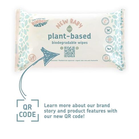 Kinder by Nature Plant Based Baby Wipes - 100% Biodegradable & Compostable, 672 Count (12 Packs of 56) - 99% Plant-Based Ingredients, Plastic-Free Wipes in Kuwait