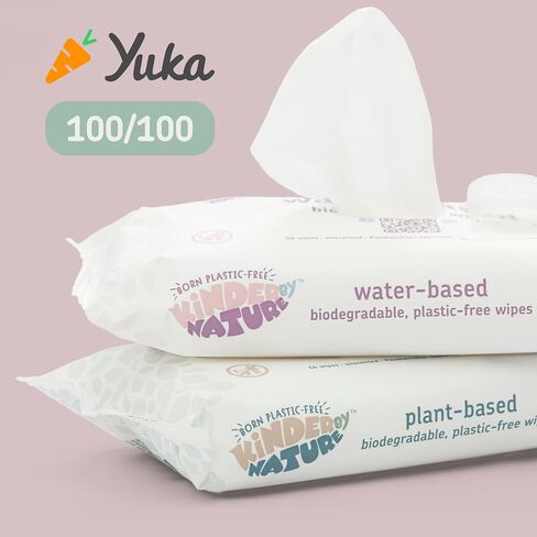 Kinder by Nature Plant Based Baby Wipes - 100% Biodegradable & Compostable, 672 Count (12 Packs of 56) - 99% Plant-Based Ingredients, Plastic-Free Wipes in Kuwait