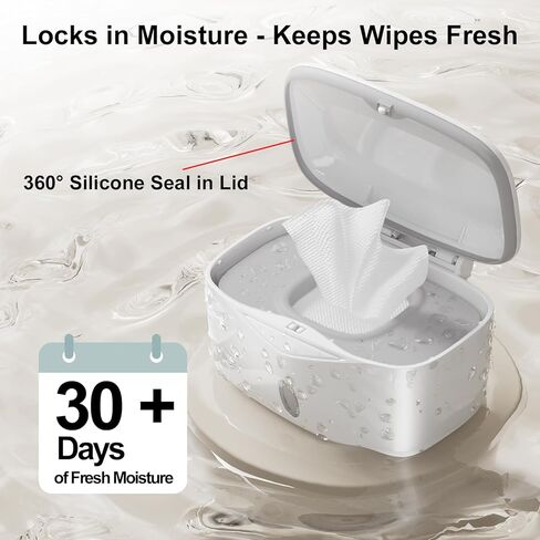 Wipes Dispenser with Weighted Plate, X2 PRO, Seposeve Perfect Pull Baby Wipe Holder, Refillable Wipe Container, Keeps Wipes Fresh, One-Handed Operation. Non-Slip, Easy Open/Close Wipes Case, Grey in Kuwait