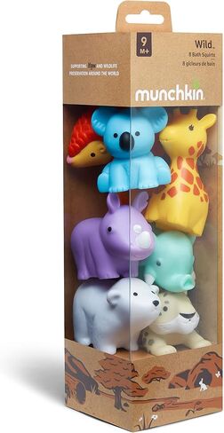 Munchkin Baby Bath Toy Squirts for Babies and Toddlers 9 Months and Up, Wild Animal Squirters, 8 Pack in Kuwait