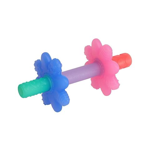 Itzy Ritzy Teensy Tube Teether – Textured Hollow Baby Teething Tube that Reaches Front Teeth & Back Molars, Made of Soft Silicone (Pink Rainbow) in Kuwait