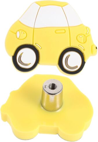 BESPORTBLE 2pcs Yellow Cartoon Car Cabinet Knobs for Furniture Drawer Pulls, Wardrobe Handles with Screws for Nursery Room Bedroom Decor in Kuwait