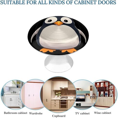 Cute Penguinm Metal Drawer Handle Drawer Accessory Made of Stainless Steel Two Assembly Screws Suitable for Kitchen Bedroom and Bathroom Cabinets in Kuwait