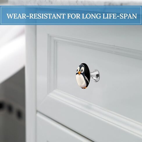 Cute Penguinm Metal Drawer Handle Drawer Accessory Made of Stainless Steel Two Assembly Screws Suitable for Kitchen Bedroom and Bathroom Cabinets in Kuwait
