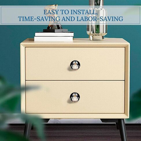 Cute Penguinm Metal Drawer Handle Drawer Accessory Made of Stainless Steel Two Assembly Screws Suitable for Kitchen Bedroom and Bathroom Cabinets in Kuwait