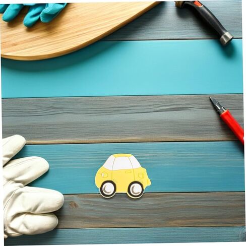 Toyvian 2pcs Cartoon Car Dresser Knobs for Room Drawer Pulls, Soft Plastic Yellow Car Handles, Friendly Cabinet Hardware for Nursery Closet Doors in Kuwait