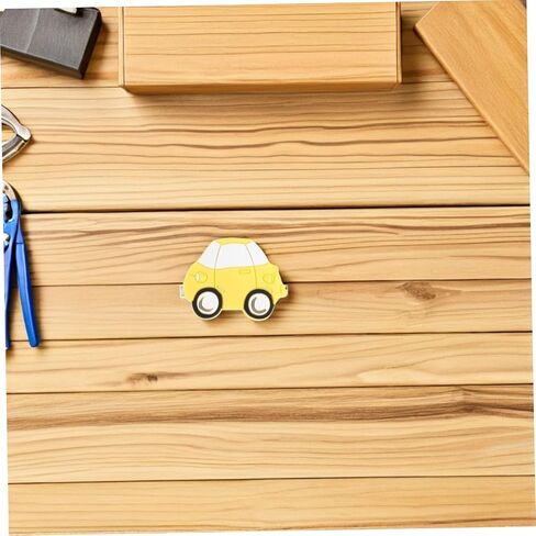 Toyvian 2pcs Cartoon Car Dresser Knobs for Room Drawer Pulls, Soft Plastic Yellow Car Handles, Friendly Cabinet Hardware for Nursery Closet Doors in Kuwait