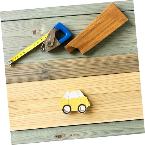 Toyvian 2pcs Cartoon Car Dresser Knobs for Room Drawer Pulls, Soft Plastic Yellow Car Handles, Friendly Cabinet Hardware for Nursery Closet Doors in Kuwait