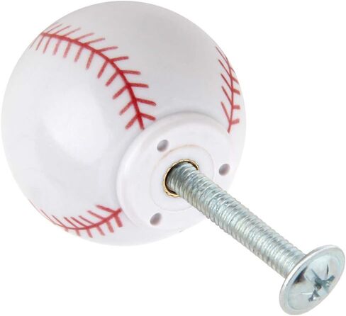 Silverline 6 Pack Cabinet Boy Child Drawer Knobs 1-1/4" Sports Dresser Wardrobe Room Decoration, Baseball in Kuwait