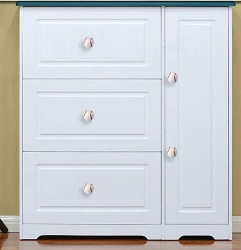 Silverline 6 Pack Cabinet Boy Child Drawer Knobs 1-1/4" Sports Dresser Wardrobe Room Decoration, Baseball in Kuwait