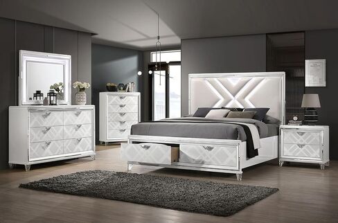 White Style 1pc Chest Acrylic Legs Embossed Art Deco Diamond Faux Drawers Handles in Kuwait
