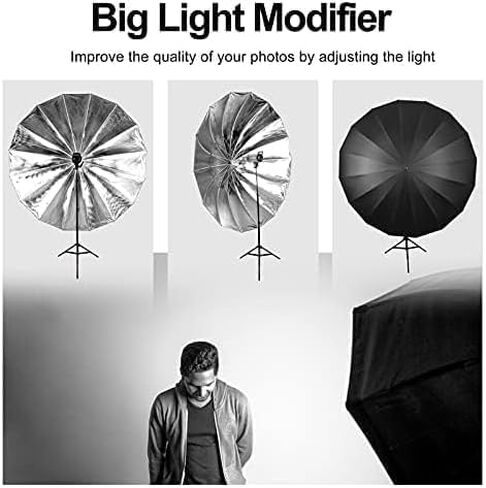 Emart Photography Parabolic Smbrella ، 71 ''/180 سم مستوديو محترف كبير في الاستوديو الشفافة البيضاء ، وتصوير إضاءة ناعمة كبيرة من خلال المظلات لأضواء الاستوديو ، والكاميرا ، والتصوير ، والصور in Saudi Arabia