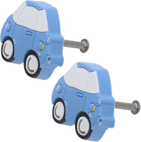 Kisangel 2pcs Cartoon Car Drawer Pulls Room Knobs Blue Wardrobe Handles with Screws Nursery Cabinet Accessories for Bedroom and Closet in Kuwait