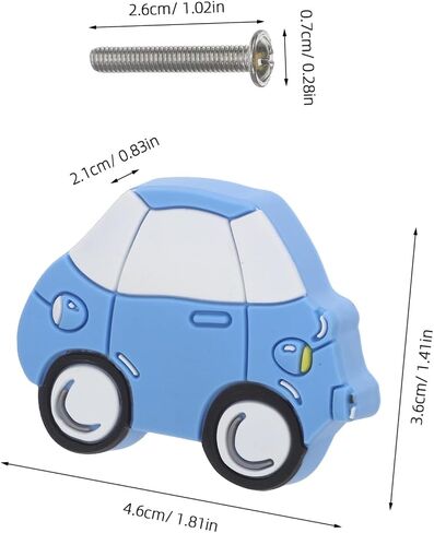 Kisangel 2pcs Cartoon Car Drawer Pulls Room Knobs Blue Wardrobe Handles with Screws Nursery Cabinet Accessories for Bedroom and Closet in Kuwait