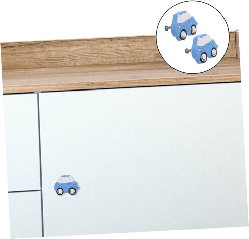 Kisangel 2pcs Cartoon Car Drawer Pulls Room Knobs Blue Wardrobe Handles with Screws Nursery Cabinet Accessories for Bedroom and Closet in Kuwait