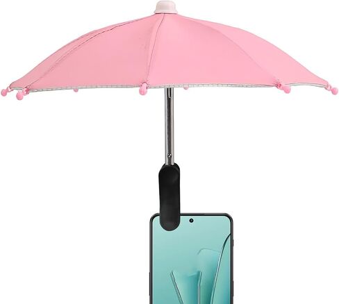 Cell Phone Umbrella - Mobile Phone Clip on Sun Visor, Mini Anti-Glare Smartphone Sun Shade Umbrella, Cellphone Accessories for Summer Outdoor Filming Watching in Kuwait
