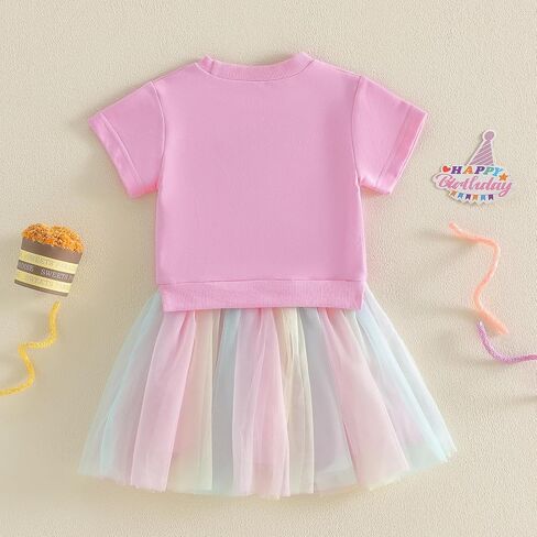 6 Month to 5 Years Old Toddler Girls Birthday Dress Cute Letter Tulle Dress One Piece Baby Birthday Outfit in Kuwait
