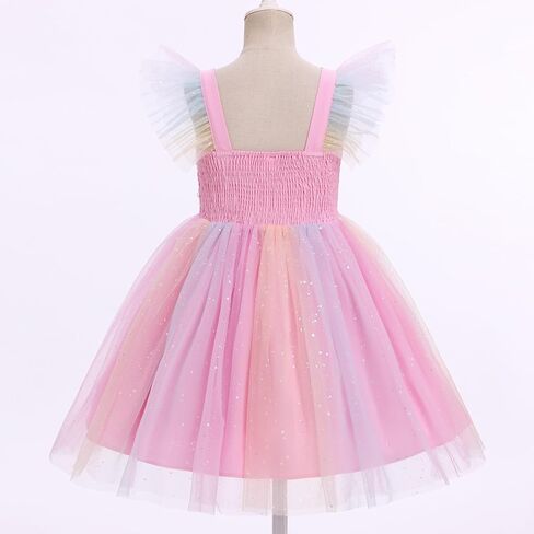 IBTOM CASTLE Toddler Flower Girls Baby Sleeveless Floral Tulle Tutu Dress | Sleeveless First Birthday Dresses, Smocked Back, Pageant Formal Princess Ball Gown, Fairy Party Wedding Guest Outfit, Prom in Kuwait