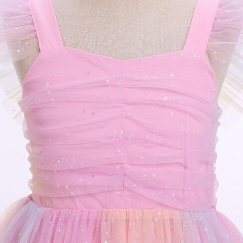 IBTOM CASTLE Toddler Flower Girls Baby Sleeveless Floral Tulle Tutu Dress | Sleeveless First Birthday Dresses, Smocked Back, Pageant Formal Princess Ball Gown, Fairy Party Wedding Guest Outfit, Prom in Kuwait