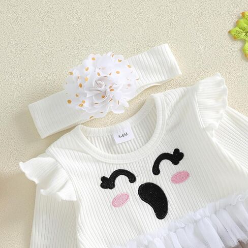 My First Halloween Baby Girl Outfit Baby Pumpkin Romper Headband | Baby Girl Halloween Outfit Pumpkin Long Sleeve Jumpsuit Ghost Romper Headband Newborn Halloween Outfits Baby Fall Clothes in Kuwait
