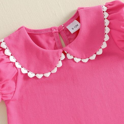 KMBANGI Baby Girl Apple Dress Short Puff Sleeve Peter Pan Dress for Girls Back to School Outfit Toddler Preschool Clothes in Kuwait