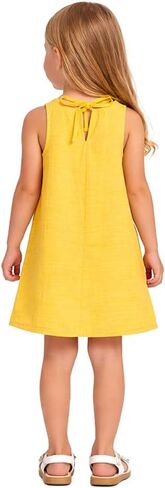 Toddler Girl Dress Sleeveless 100% Cotton Muslin Lightweight Breathable Summer Baby Girl Outfit 2-6T in Kuwait