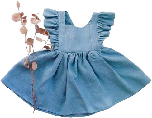 Curipeer Toddler Summer Dress, Sleeveless, 12M-8T | breathable lightweight linen, beach birthday casual wear, for little and baby girl, cute in Kuwait