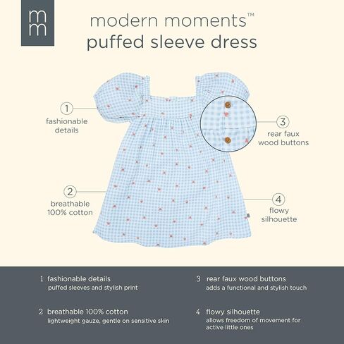 MODERNMOMENTS Baby Girls' Dress with Puff Sleeves in Kuwait