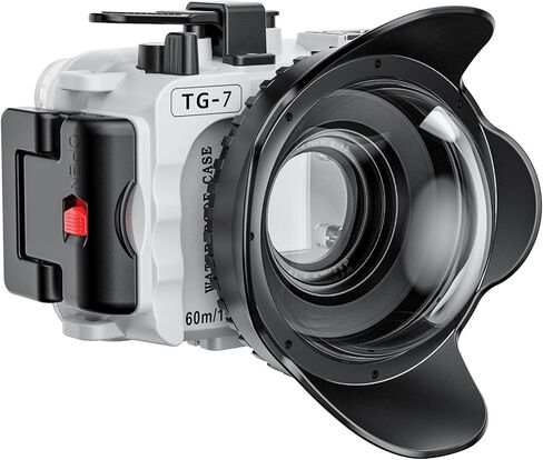 Seafrogs TG-7 Underwater Camera Housing Case + 67mm Dome Port Lens & Red Filter Bundle | 195ft/60m Waterproof Dive Kit for Olympus OM System Tough TG-7 in Kuwait