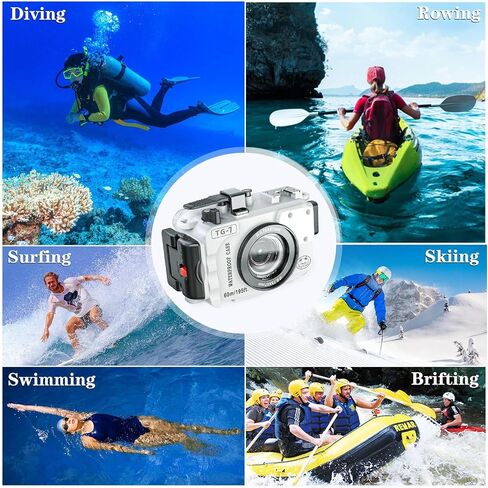 Seafrogs TG-7 Underwater Camera Housing Case + 67mm Dome Port Lens & Red Filter Bundle | 195ft/60m Waterproof Dive Kit for Olympus OM System Tough TG-7 in Kuwait